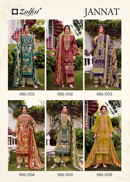 Jannat Zulfat Designer Woolen Pashmina Suits Wholesale Rate