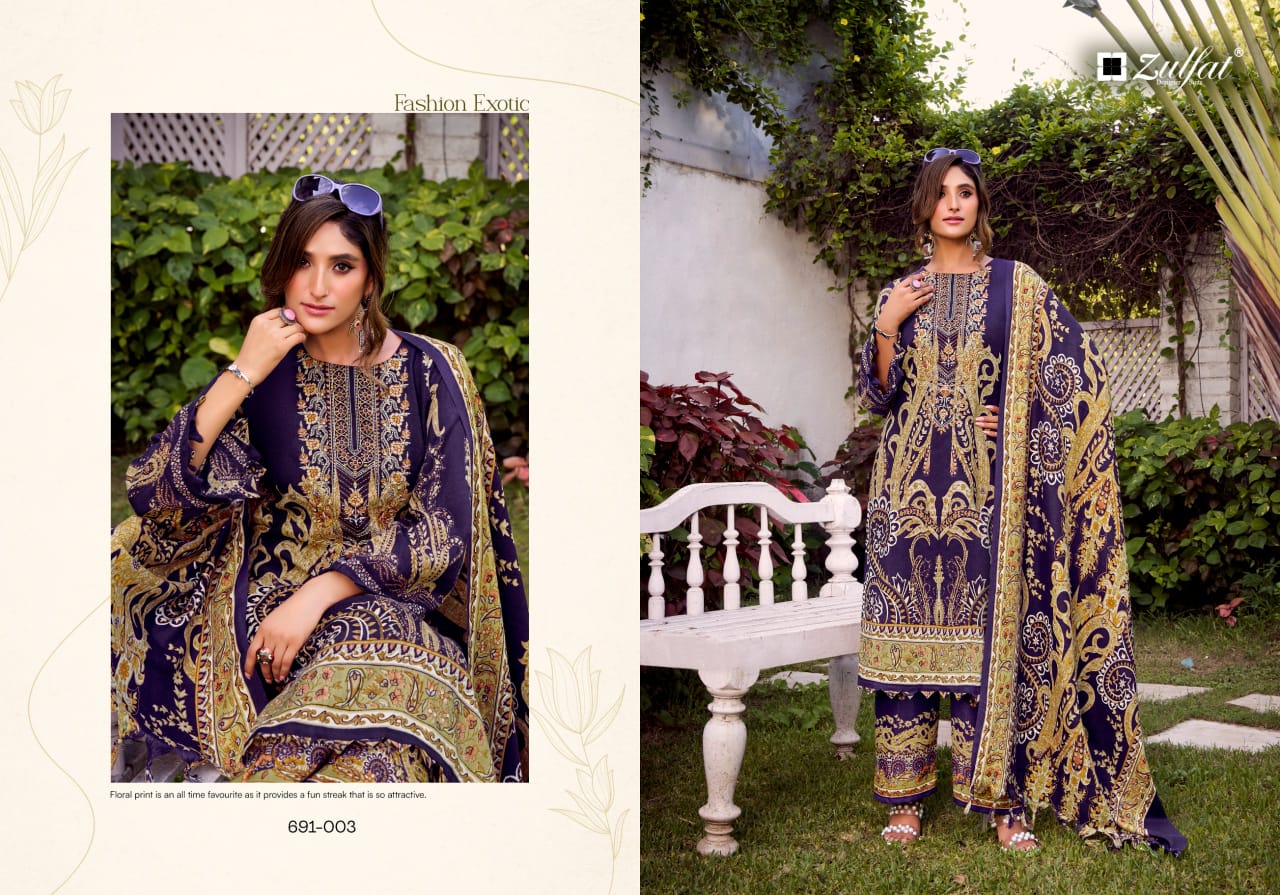 Jannat Zulfat Designer Woolen Pashmina Suits Wholesale Rate