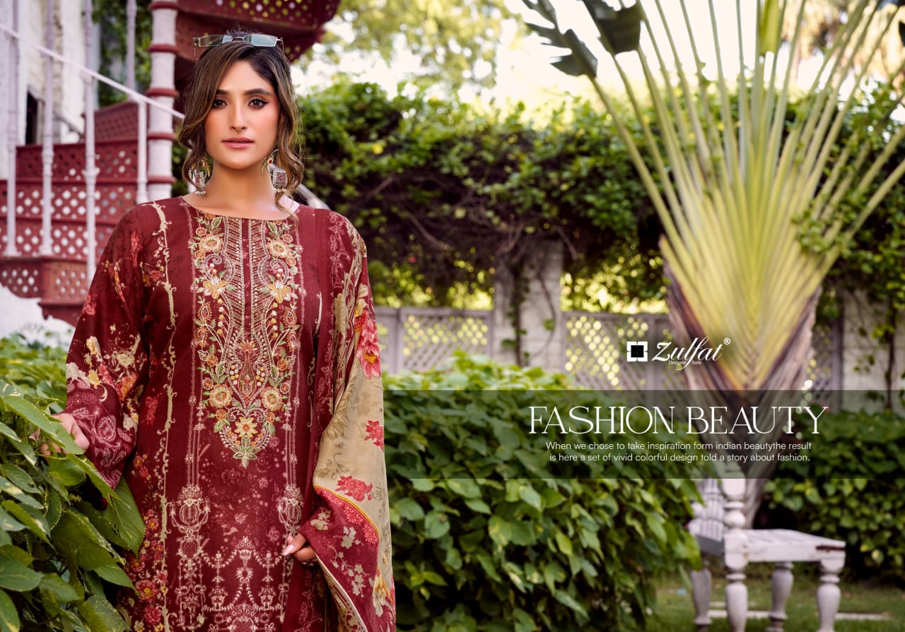 Jannat Zulfat Designer Woolen Pashmina Suits Wholesale Rate