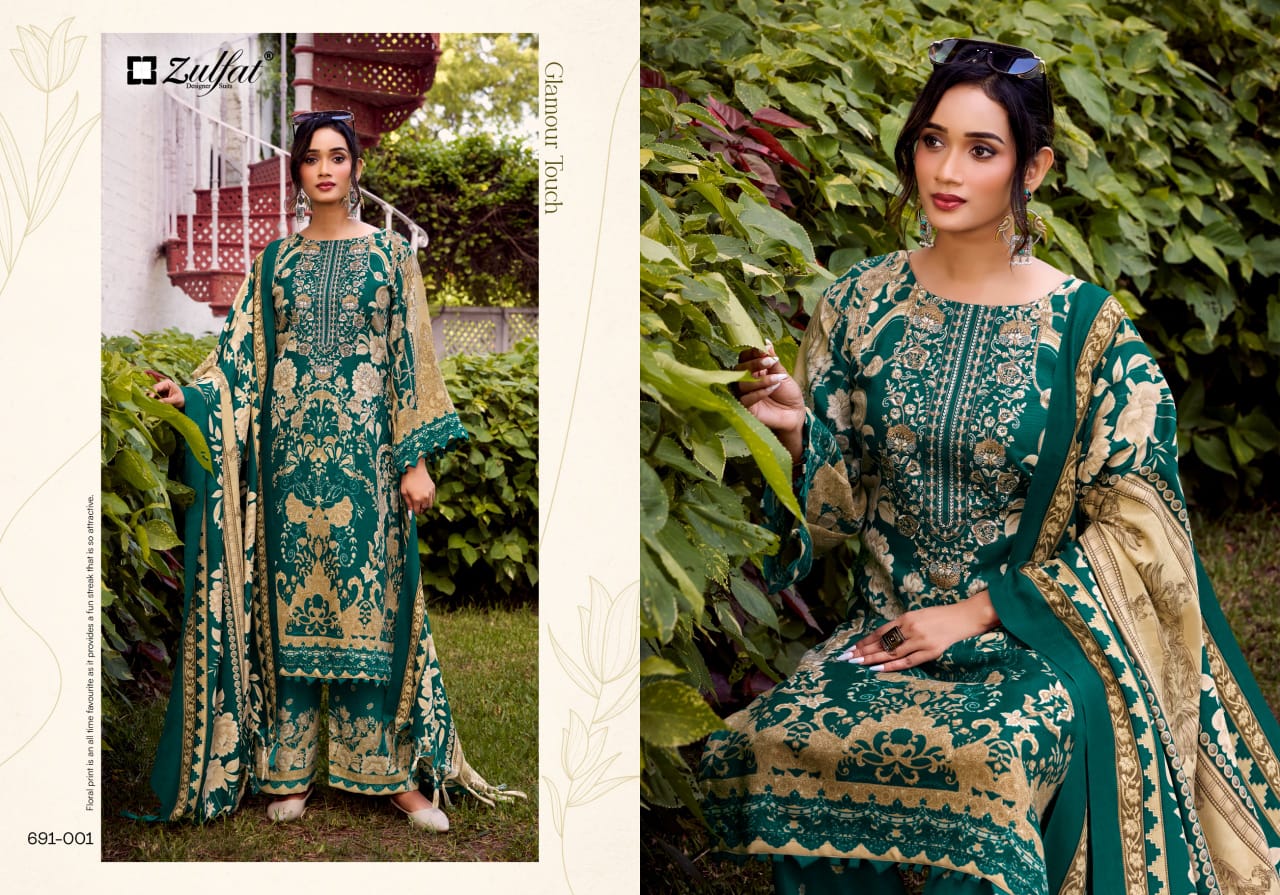 Jannat Zulfat Designer Woolen Pashmina Suits Wholesale Rate