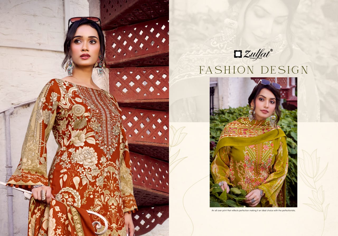 Jannat Zulfat Designer Woolen Pashmina Suits Wholesale Rate