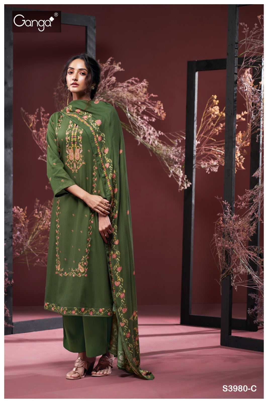 Janushi 3980 Ganga Pashmina Suits Supplier Gujarat