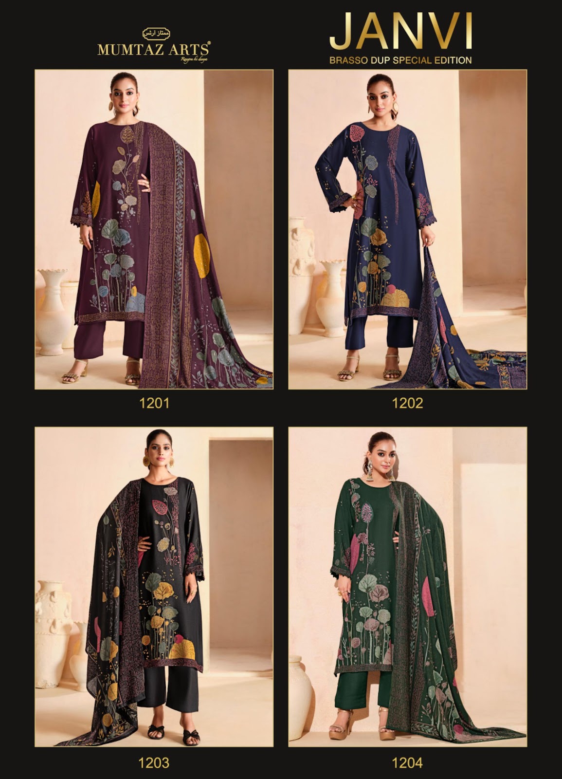 Janvi Brasso Dup Special Edition Mumtaz Arts Viscose Pashmina Suits Exporter