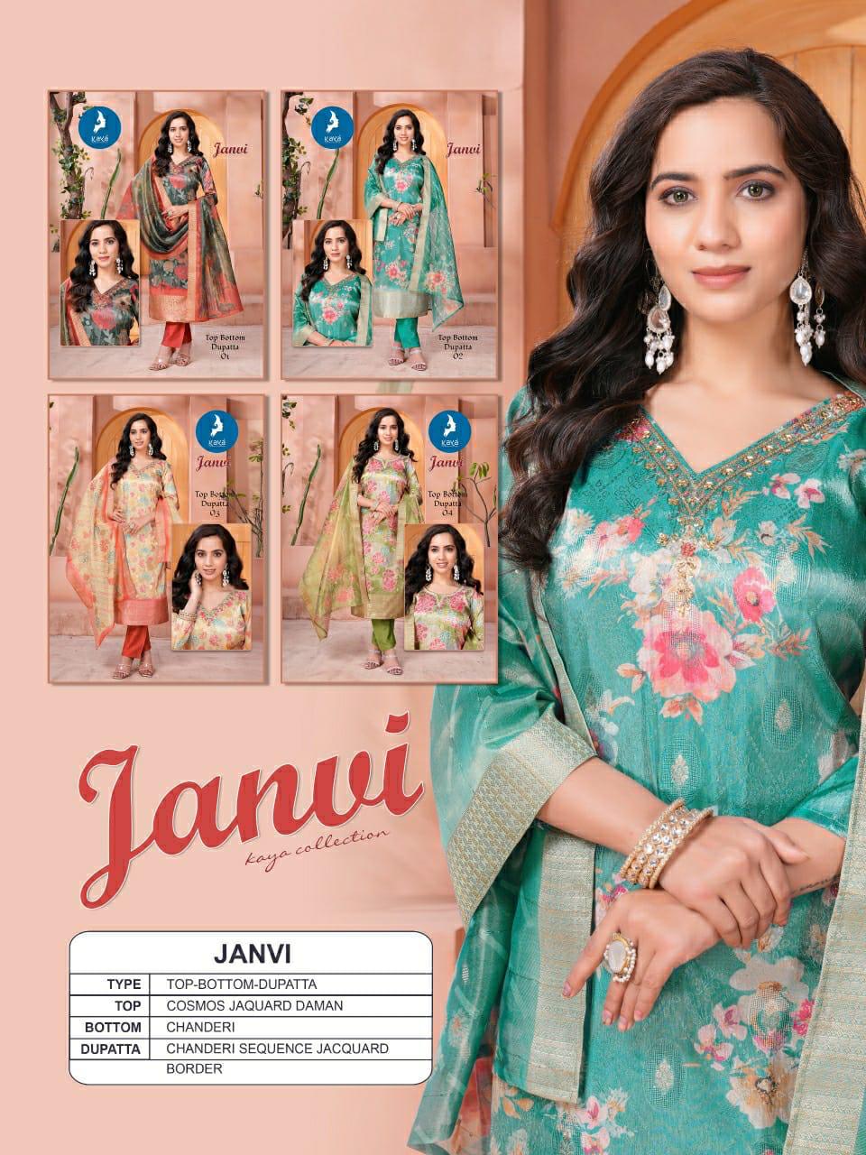 Janvi Kaya Jacquard Readymade Suits Wholesaler India