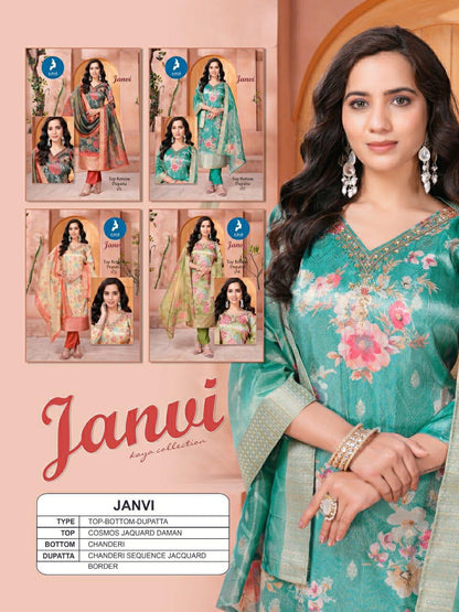 Janvi Kaya Jacquard Readymade Suits Wholesaler India