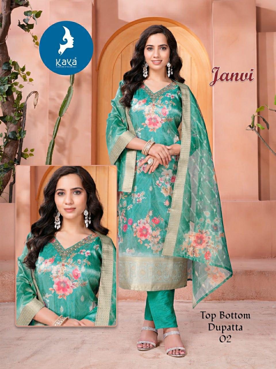Janvi Kaya Jacquard Readymade Suits Wholesaler India