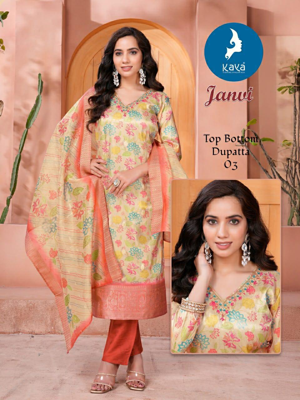 Janvi Kaya Jacquard Readymade Suits Wholesaler India