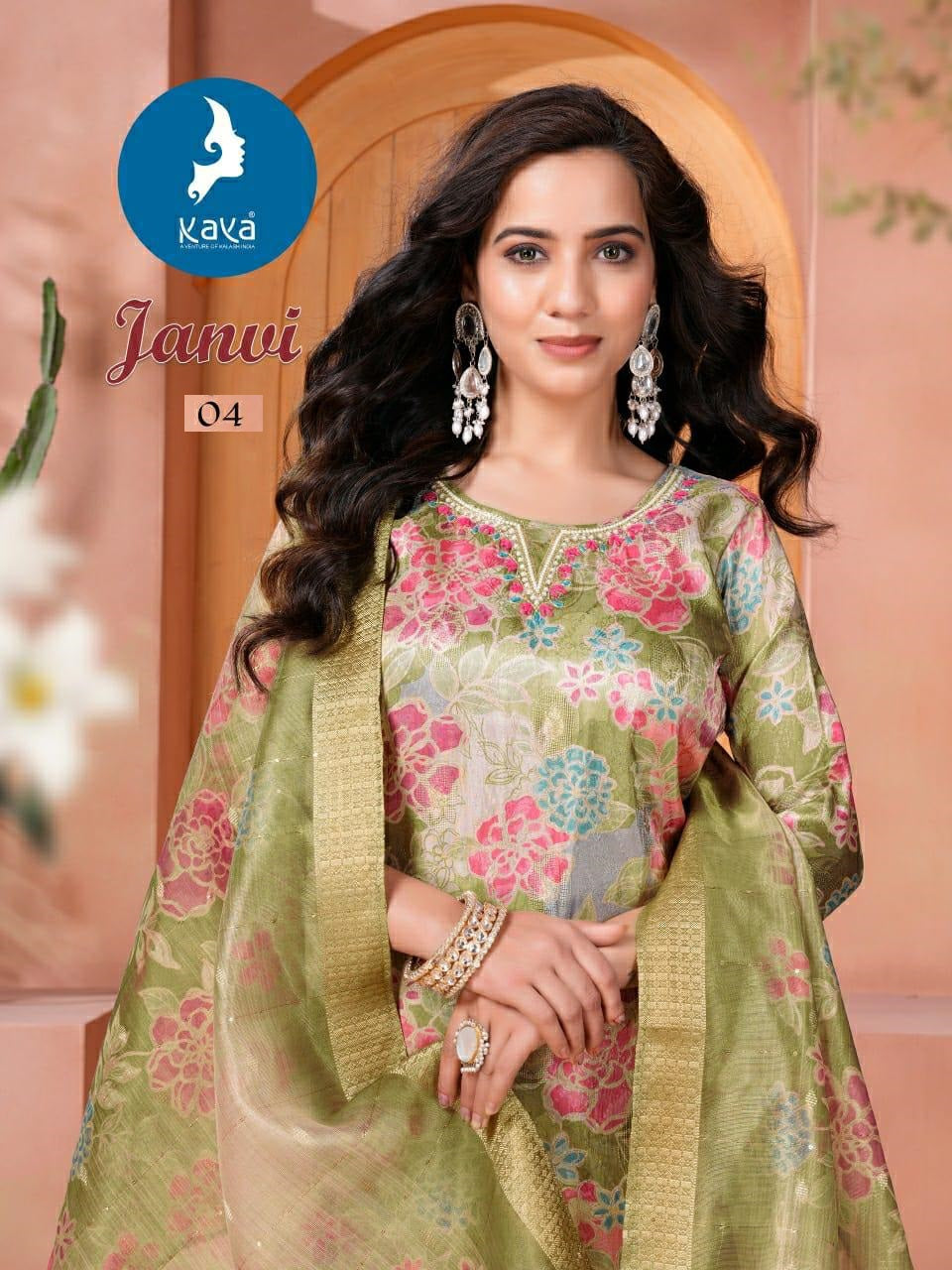 Janvi Kaya Jacquard Readymade Suits Wholesaler India
