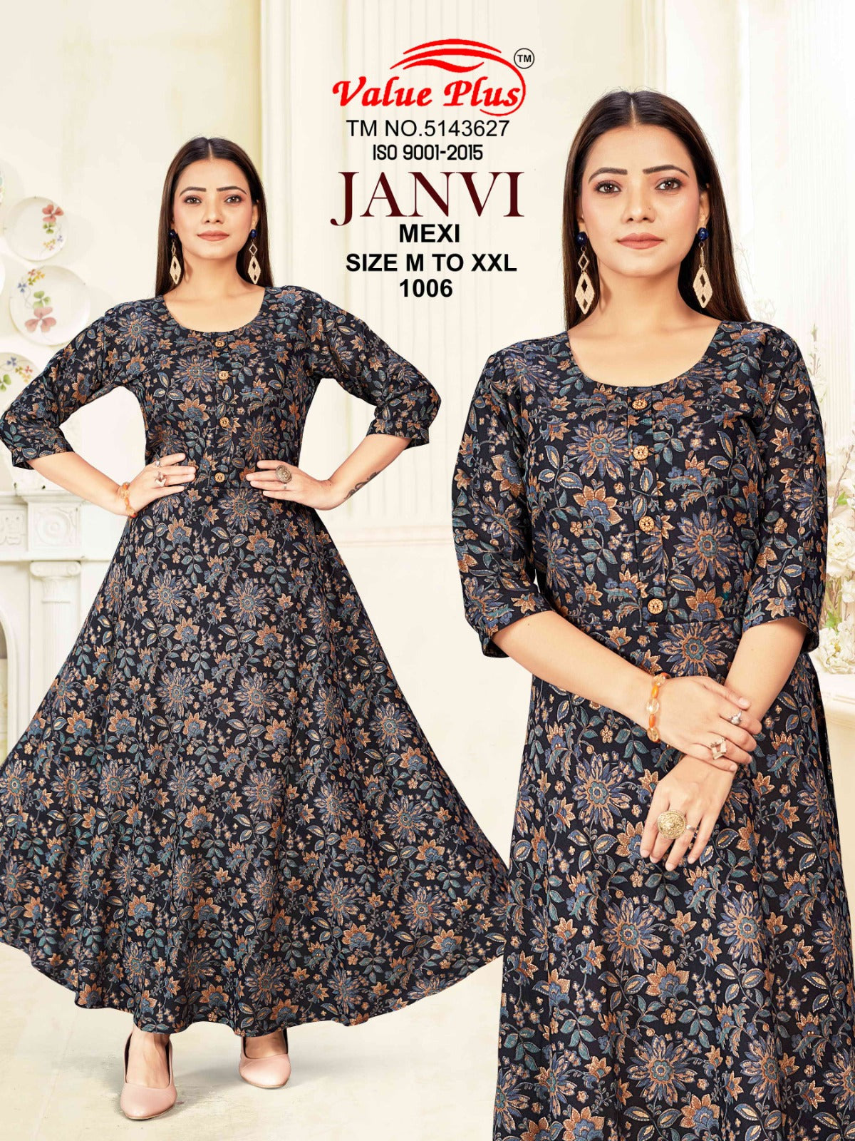 Janvi Mexi Value Plus Rayon Anarkali Kurtis Manufacturer Gujarat
