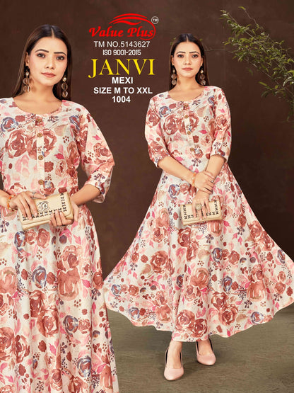 Janvi Mexi Value Plus Rayon Anarkali Kurtis Manufacturer Gujarat