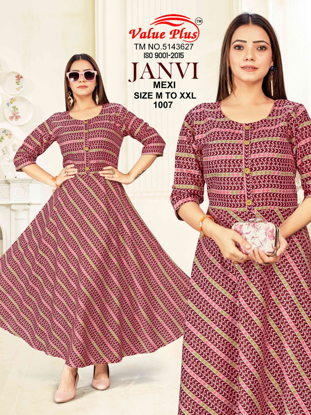 Janvi Mexi Value Plus Rayon Anarkali Kurtis Manufacturer Gujarat