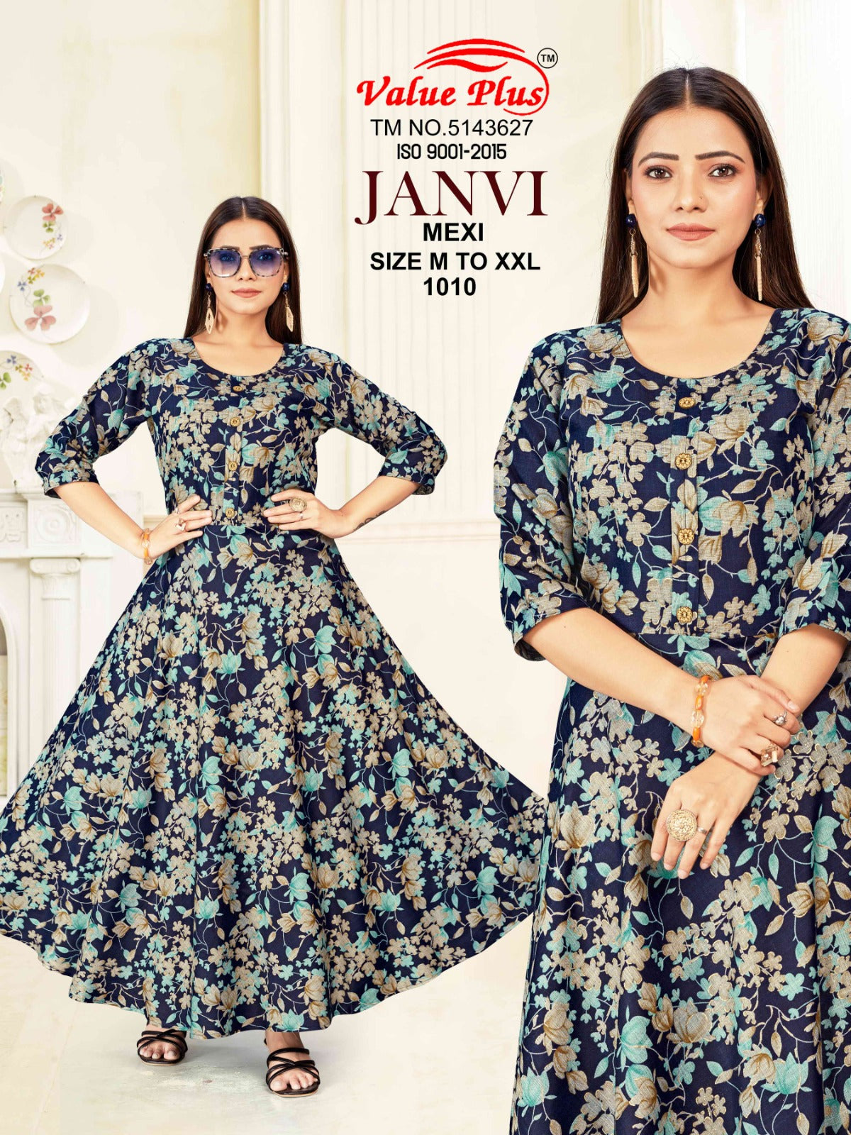 Janvi Mexi Value Plus Rayon Anarkali Kurtis Manufacturer Gujarat
