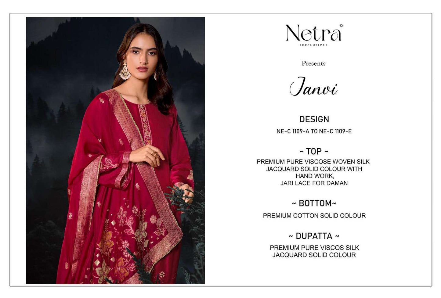 Janvi Netra Premium Viscose Pant Style Suits Supplier