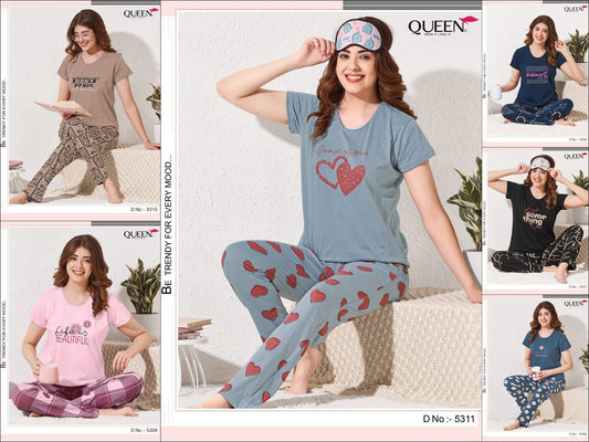 Janvi Queen Bio Gold Pyjama Night Suits Wholesaler Ahmedabad