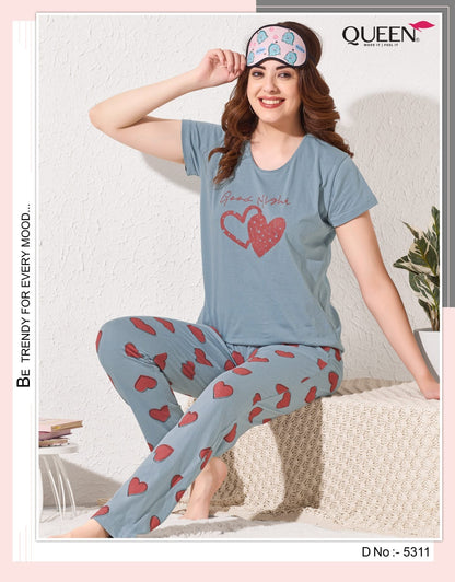 Janvi Queen Bio Gold Pyjama Night Suits Wholesaler Ahmedabad