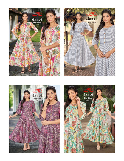 Janvi Value Plus Rayon Plus Size Kurtis Supplier India
