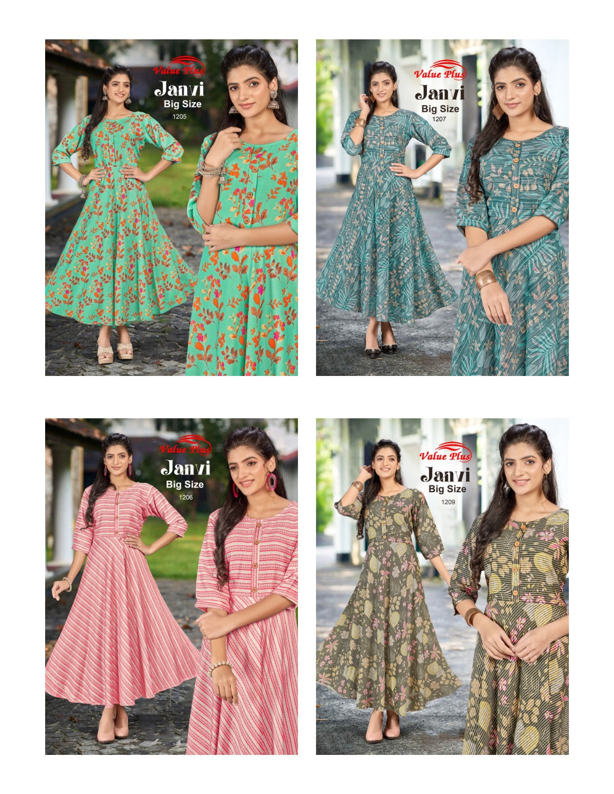 Janvi Value Plus Rayon Plus Size Kurtis Supplier India