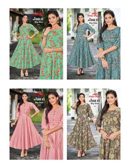 Janvi Value Plus Rayon Plus Size Kurtis Supplier India