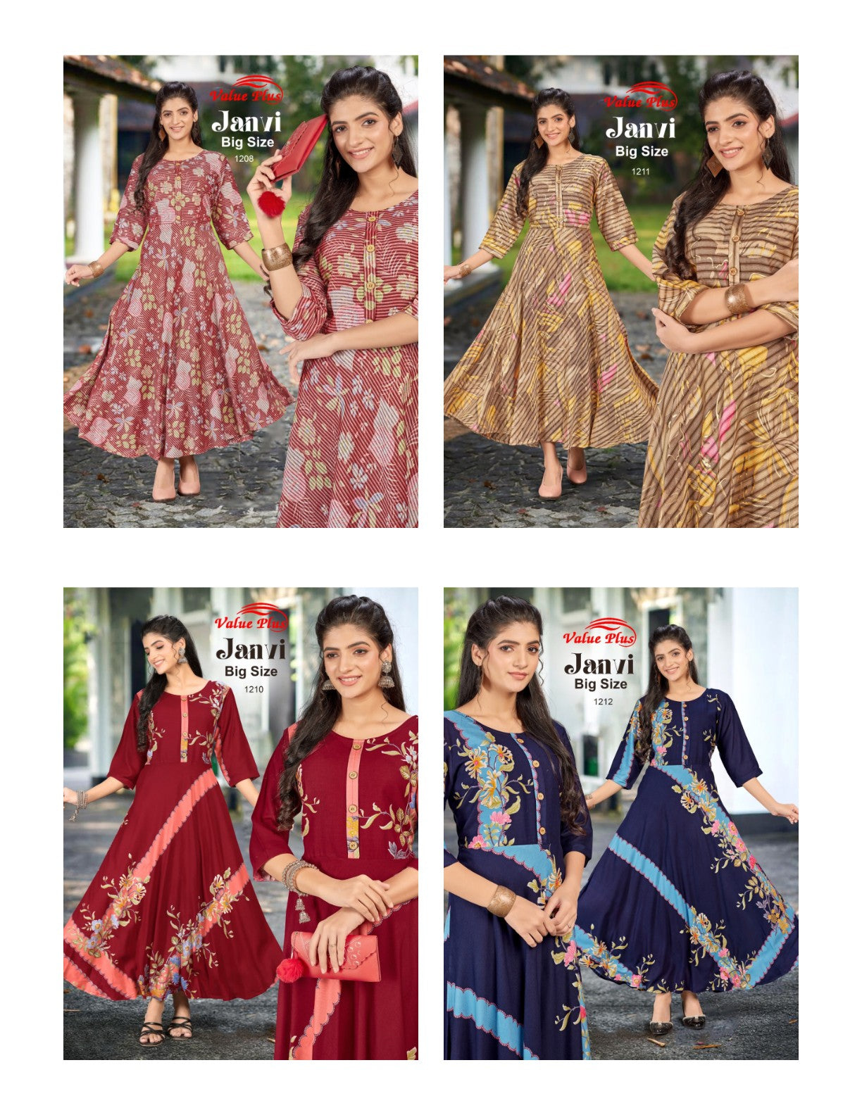 Janvi Value Plus Rayon Plus Size Kurtis Supplier India