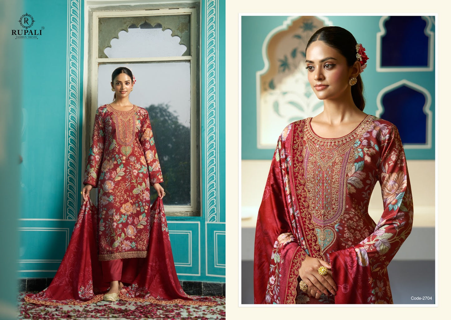 Janvika Rupali Pashmina Suits Wholesaler Ahmedabad