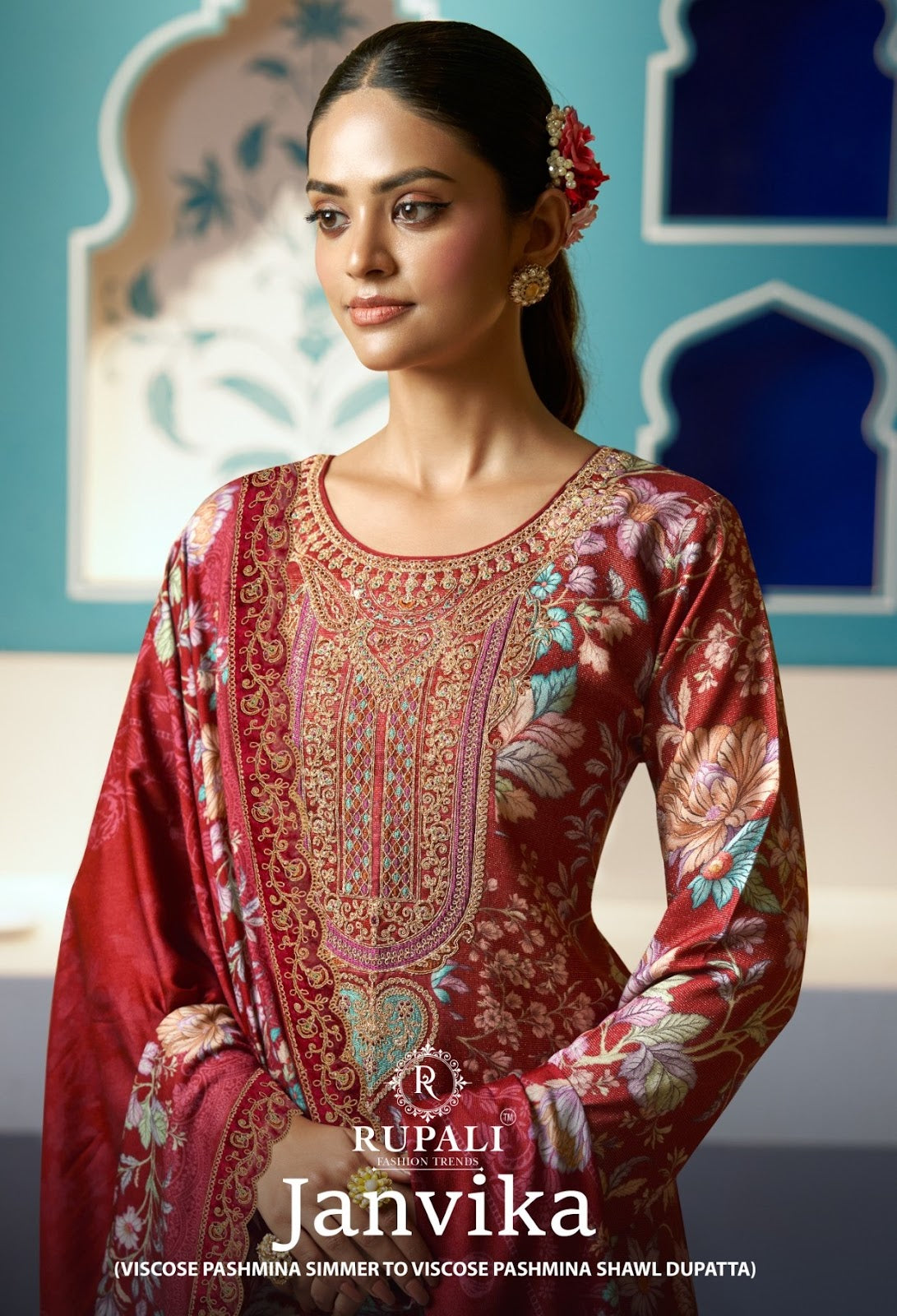 Janvika Rupali Pashmina Suits Wholesaler Ahmedabad