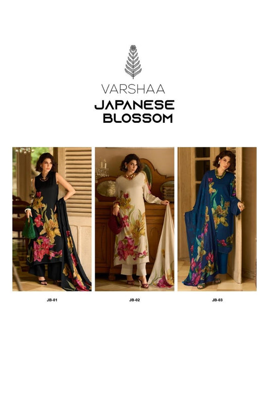 Japanese Blossom Varshaa Viscose Muslin Pant Style Suits Manufacturer Gujarat