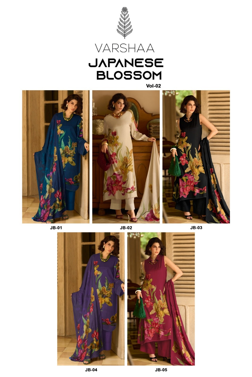 Japanese Blossom Vol 2 Varshaa Viscose Muslin Pant Style Suits Manufacturer
