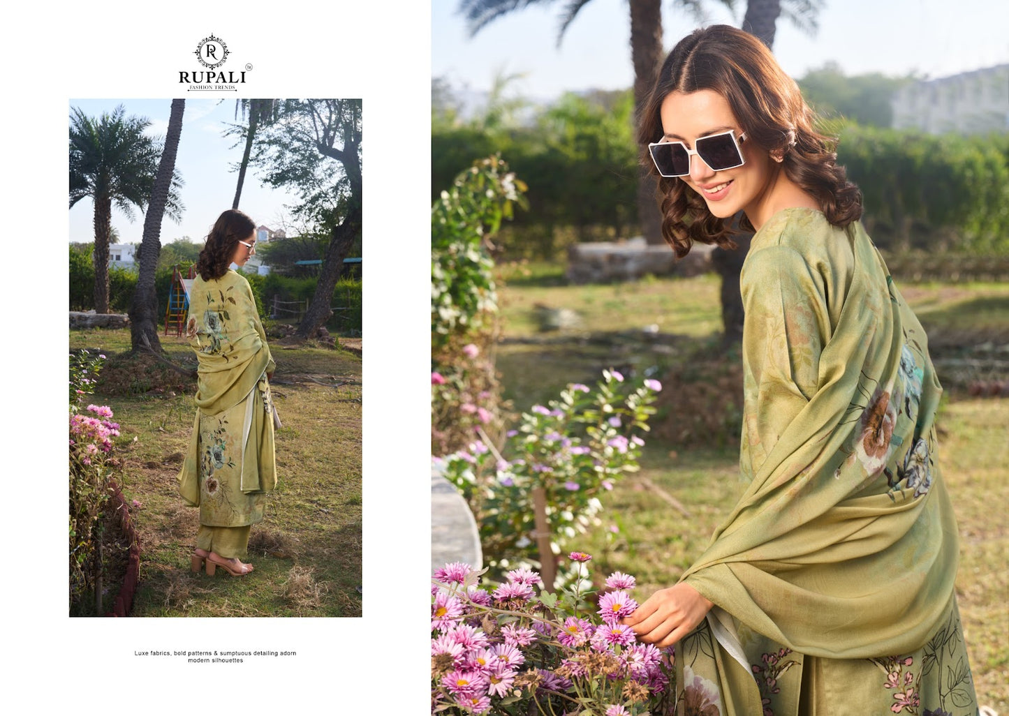 Jara Sol Rupali Jam Satin Pant Style Suits Exporter India