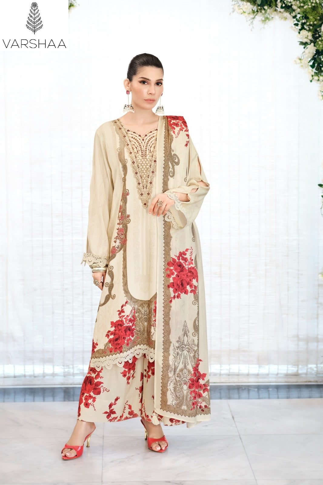 Jardin Prive Varshaa Viscose Muslin Pant Style Suits Wholesaler Gujarat