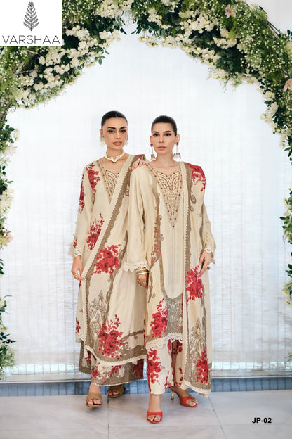 Jardin Prive Varshaa Viscose Muslin Pant Style Suits Wholesaler Gujarat