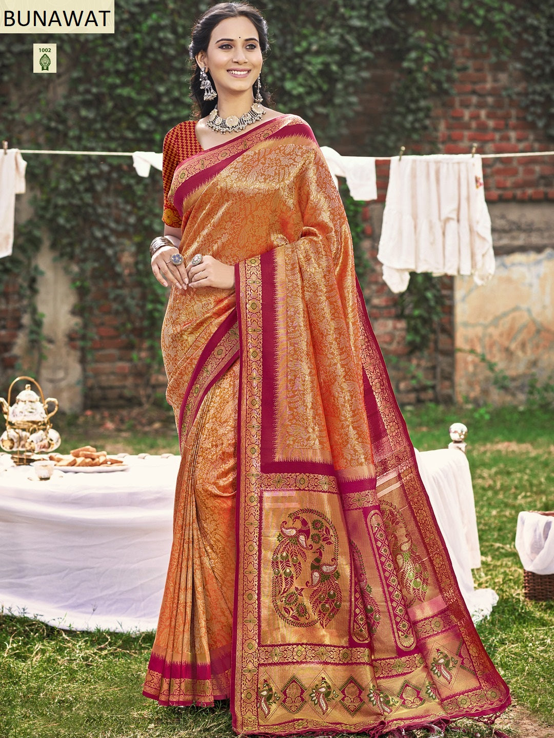 Jardoshi Silk 1001 10016 Bunawat Banarasi Silk Sarees Wholesaler Gujarat