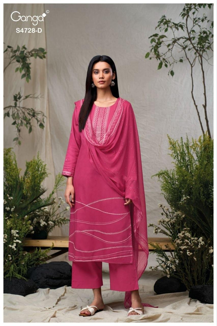 Jareesha S4728 Ganga Cotton Satin Pant Style Suits Wholesaler Ahmedabad