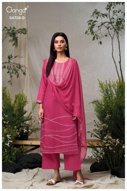 Jareesha S4728 Ganga Cotton Satin Pant Style Suits Wholesaler Ahmedabad