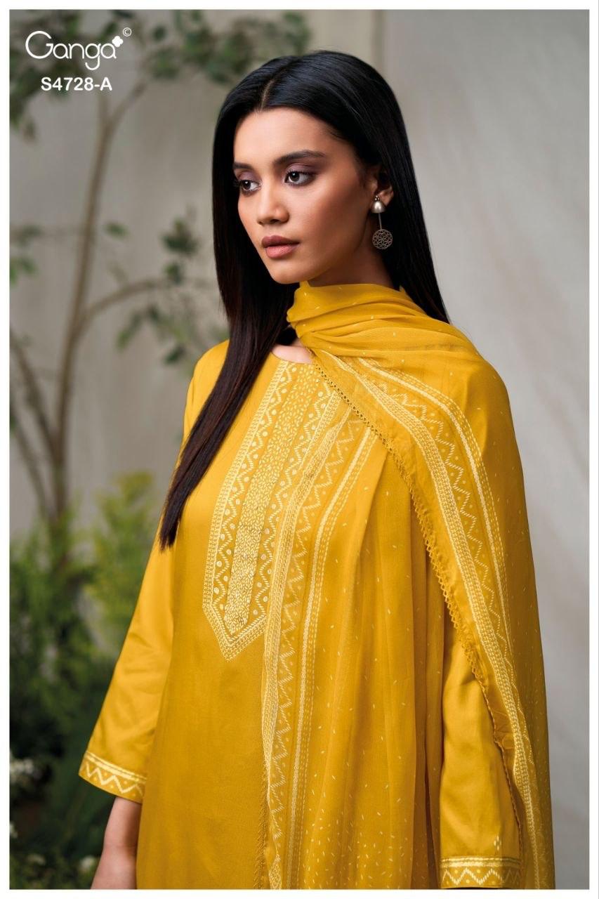 Jareesha S4728 Ganga Cotton Satin Pant Style Suits Wholesaler Ahmedabad