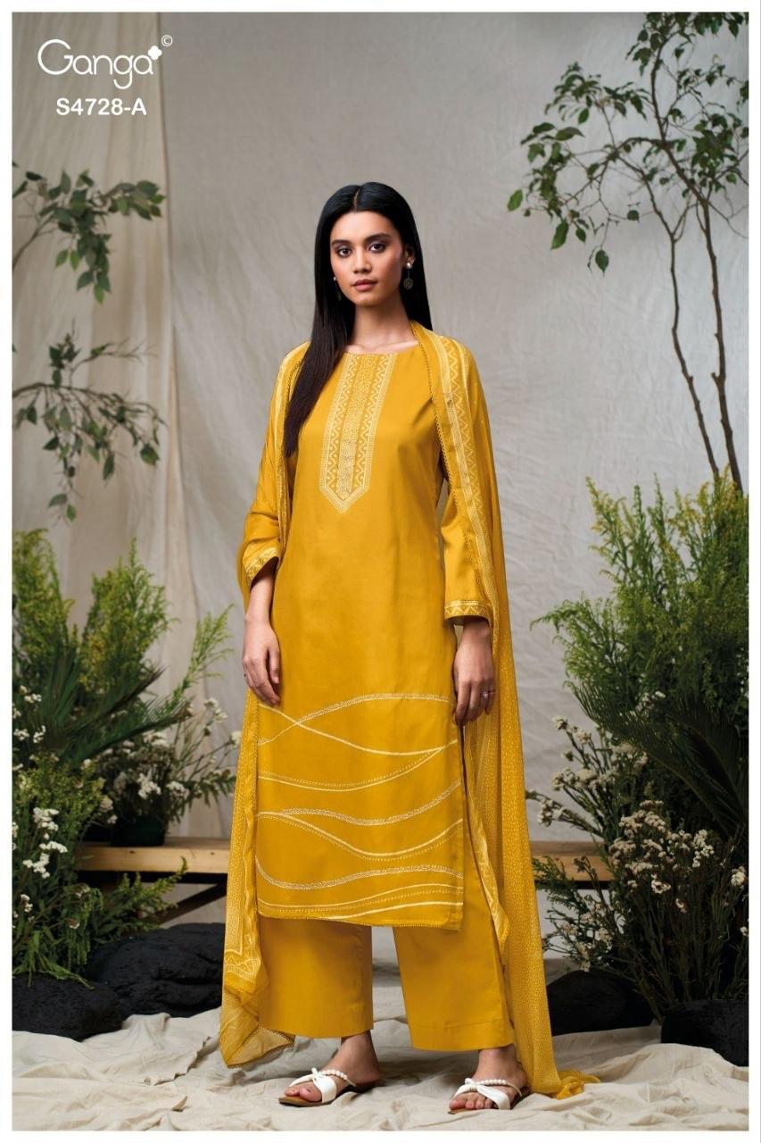 Jareesha S4728 Ganga Cotton Satin Pant Style Suits Wholesaler Ahmedabad