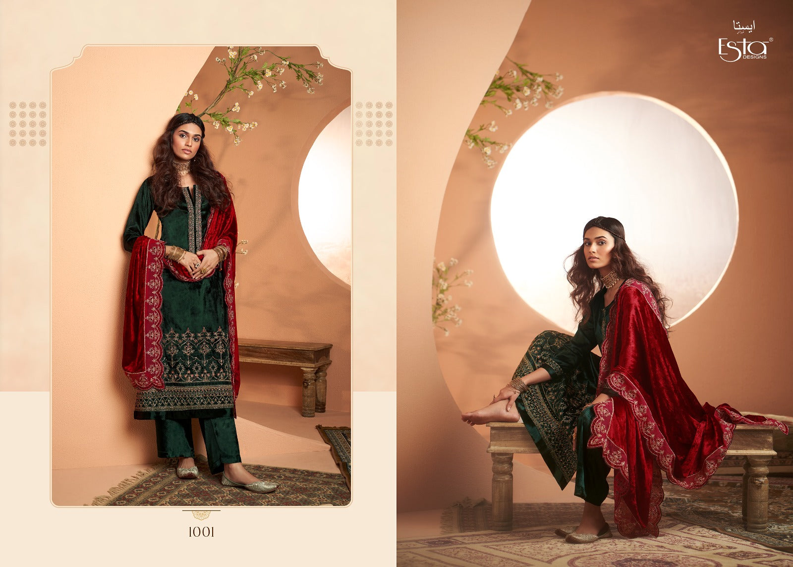 Jashan Esta Designs Velvet Suits Wholesaler India