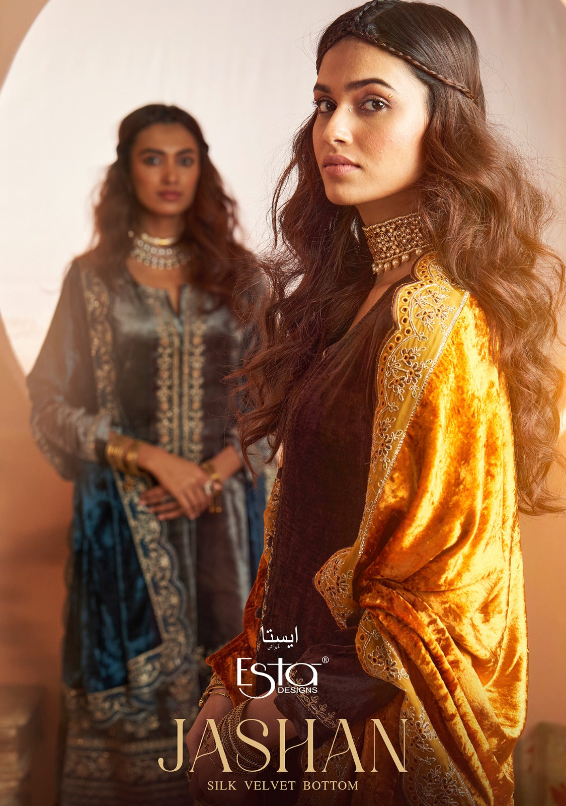 Jashan Esta Designs Velvet Suits Wholesaler India