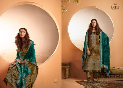 Jashan Esta Designs Velvet Suits Wholesaler India