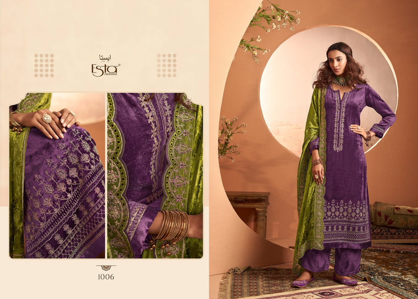 Jashan Esta Designs Velvet Suits Wholesaler India