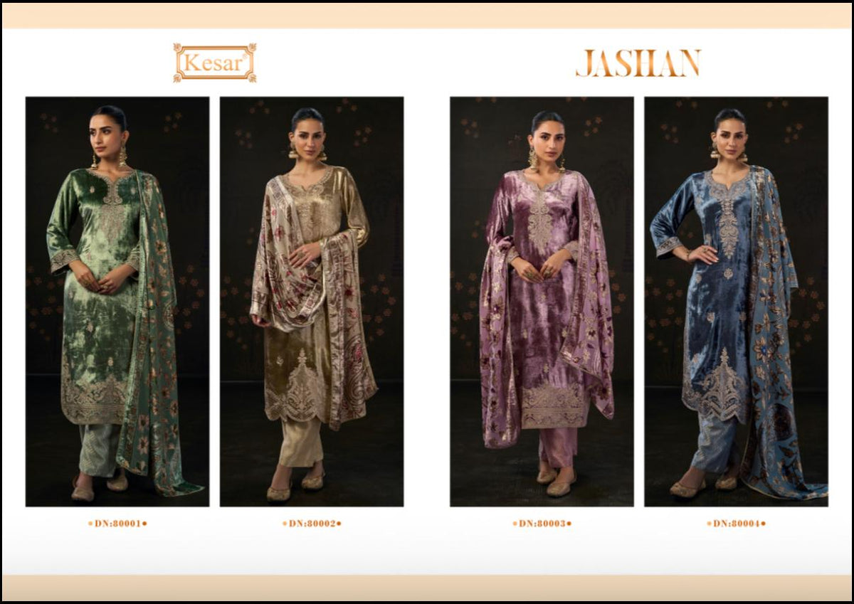 Jashan Kesar Viscose Velvet Suits Manufacturer