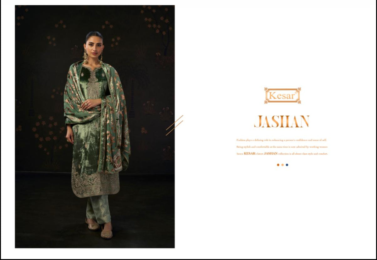 Jashan Kesar Viscose Velvet Suits Manufacturer