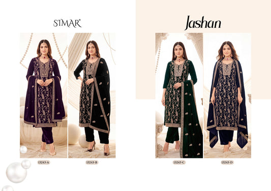 Jashan Simar Crush Velvet Suits Exporter Gujarat