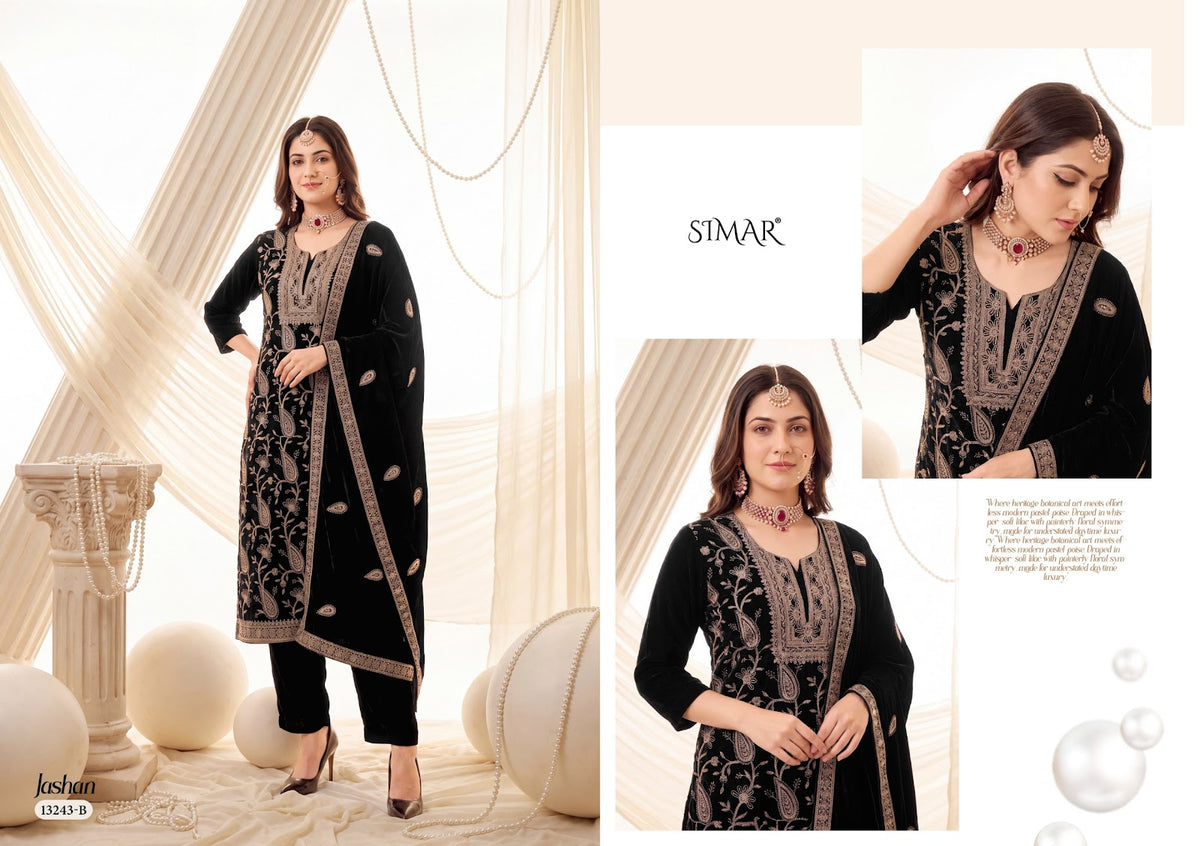Jashan Simar Crush Velvet Suits Exporter Gujarat