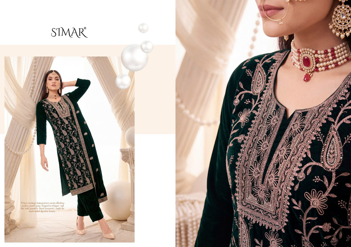 Jashan Simar Crush Velvet Suits Exporter Gujarat
