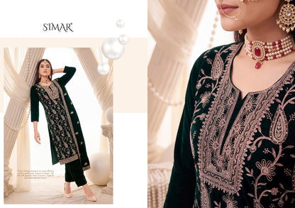 Jashan Simar Crush Velvet Suits Exporter Gujarat