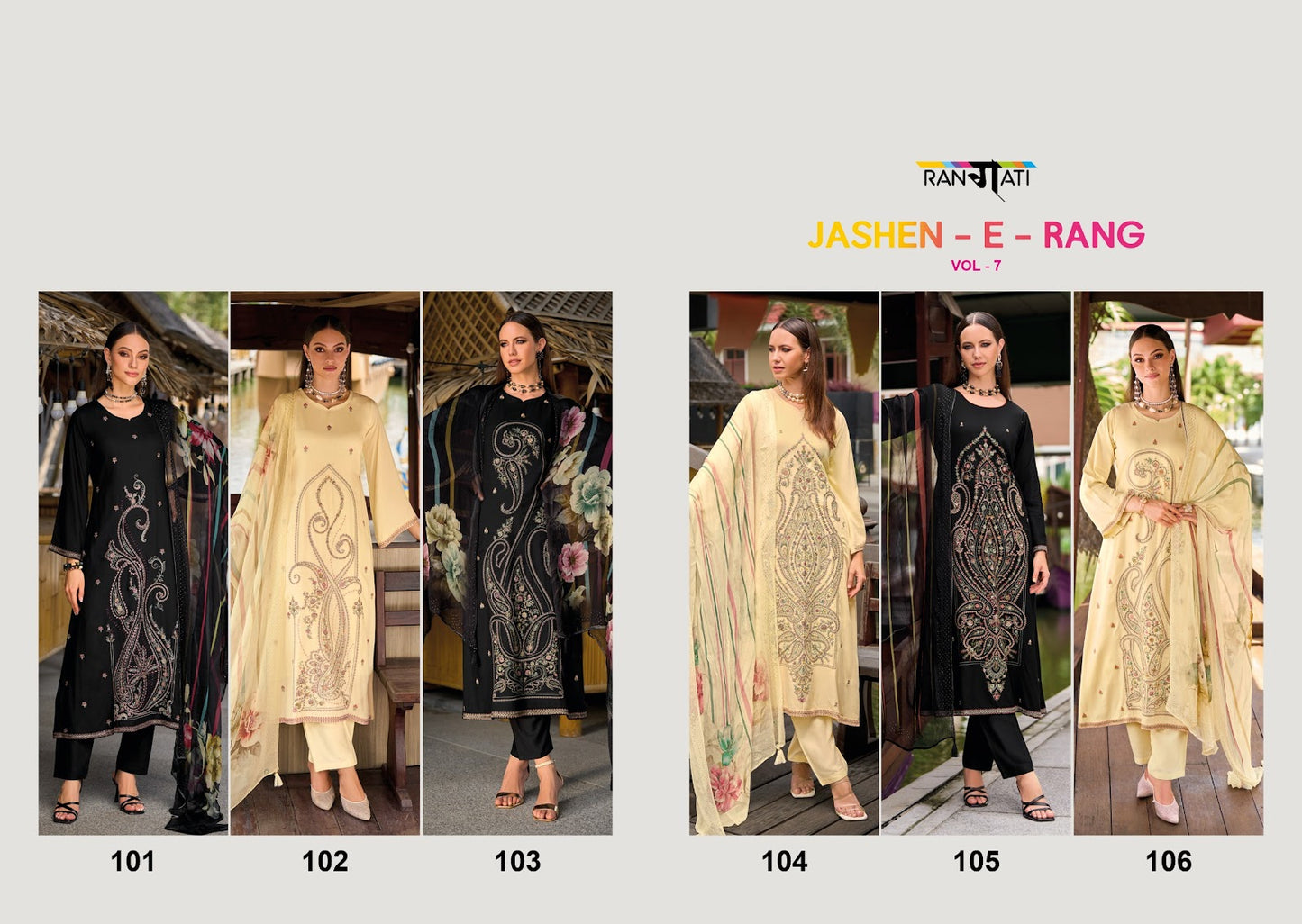 Jashen-E-Rang Vol 7 Rangati Prints Pashmina Suits Exporter Gujarat