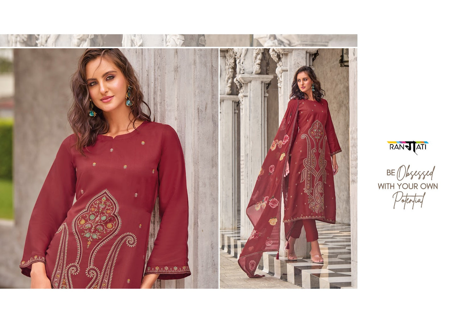 Jashen E Ishq Rangati Prints Russian Silk Pant Style Suits Wholesale Price