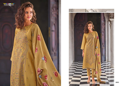 Jashen E Ishq Rangati Prints Russian Silk Pant Style Suits Wholesale Price