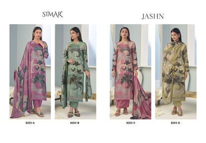 Jashn 8203 Simar Glossy Viscose Muslin Plazzo Style Suits Manufacturer Ahmedabad