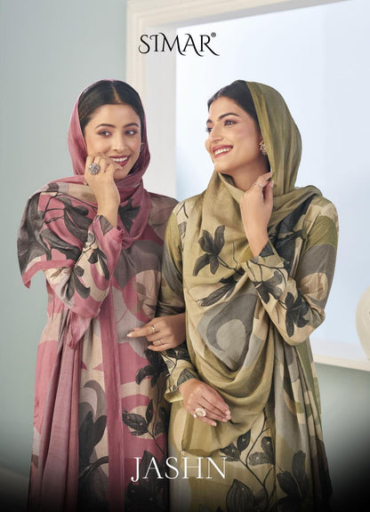 Jashn 8203 Simar Glossy Viscose Muslin Plazzo Style Suits Manufacturer Ahmedabad